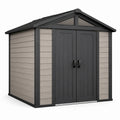 Abri de jardin en résine 185x152x226cm gris et beige