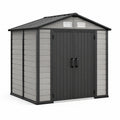 Abri de jardin en plastique et acier 185x152x226 cm gris