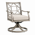 Chaise pivotante en métal et tissu beige