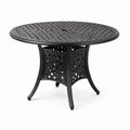 Table de jardin ronde en aluminium noir