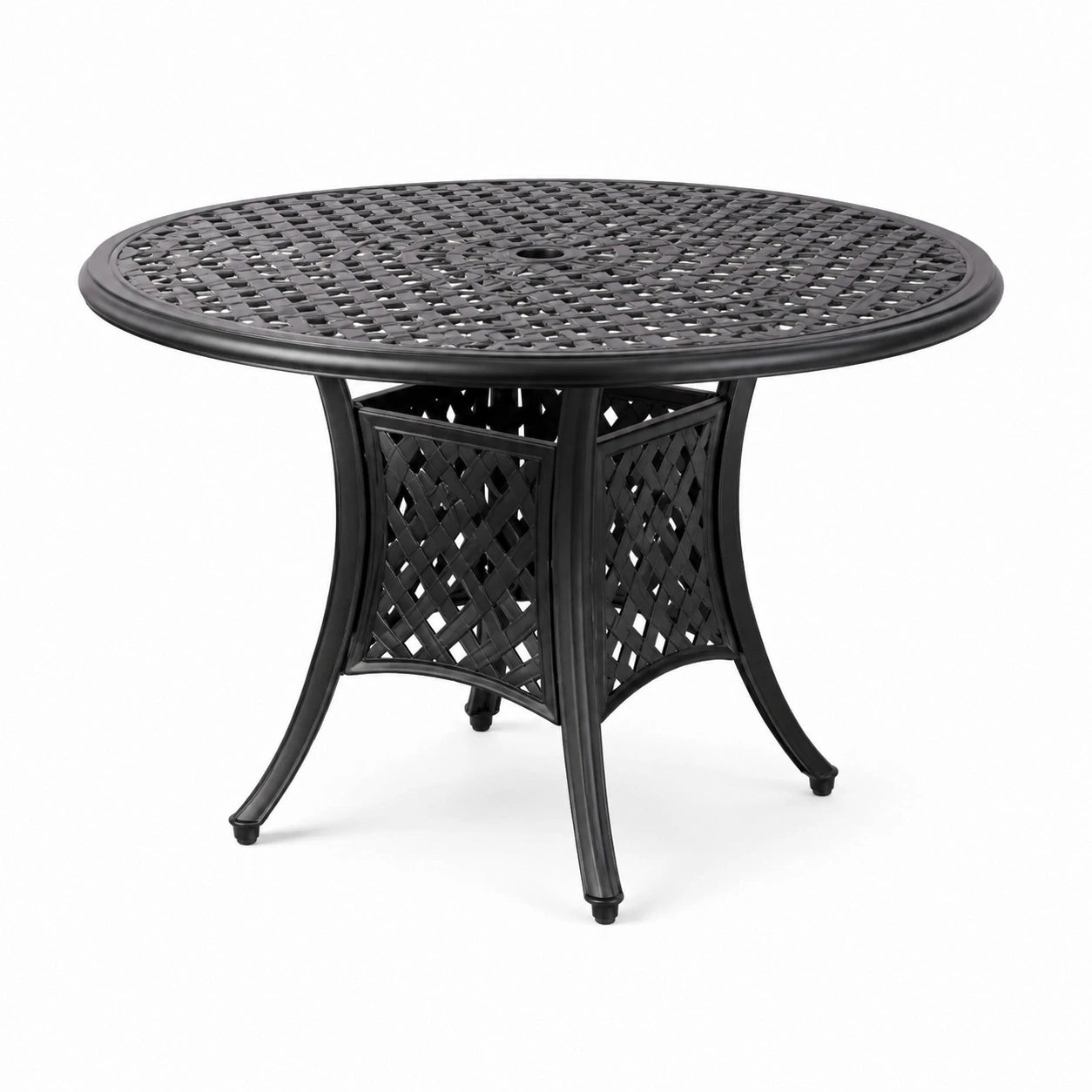 Table de jardin ronde en aluminium noir