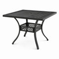 Table de jardin carrée en métal 90x90 cm noir