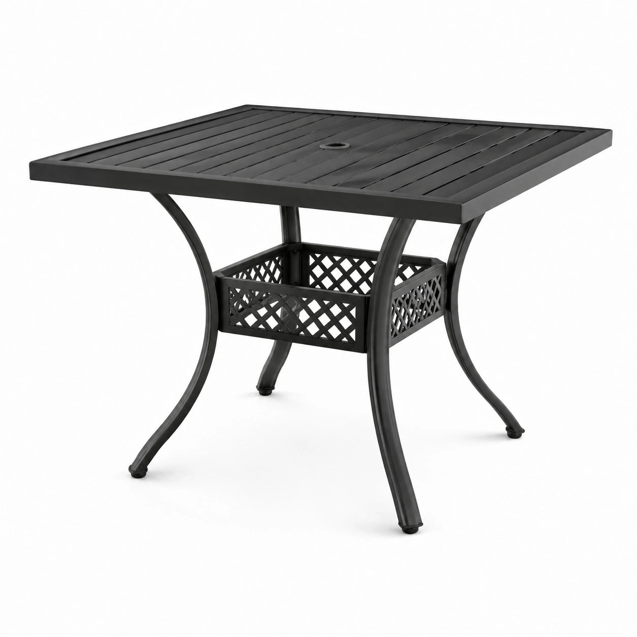 Table de jardin carrée en métal 90x90 cm noir