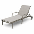 Chaise longue extérieure aluminium tissu polyester beige