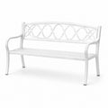 Banc de jardin en acier blanc 125 cm