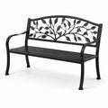 Banc de jardin en fer forgé 128 cm noir