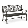 Banc de jardin en métal noir 130 cm