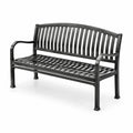 Banc de jardin en métal noir 128 x 60 x 80 cm
