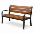 Banc d'extérieur en bois et métal 120 cm marron/noir