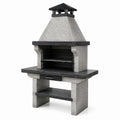Barbecue en béton avec grille en acier inoxydable, gris/noir