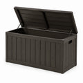 Coffre de rangement en plastique effet bois 117x45x57 cm