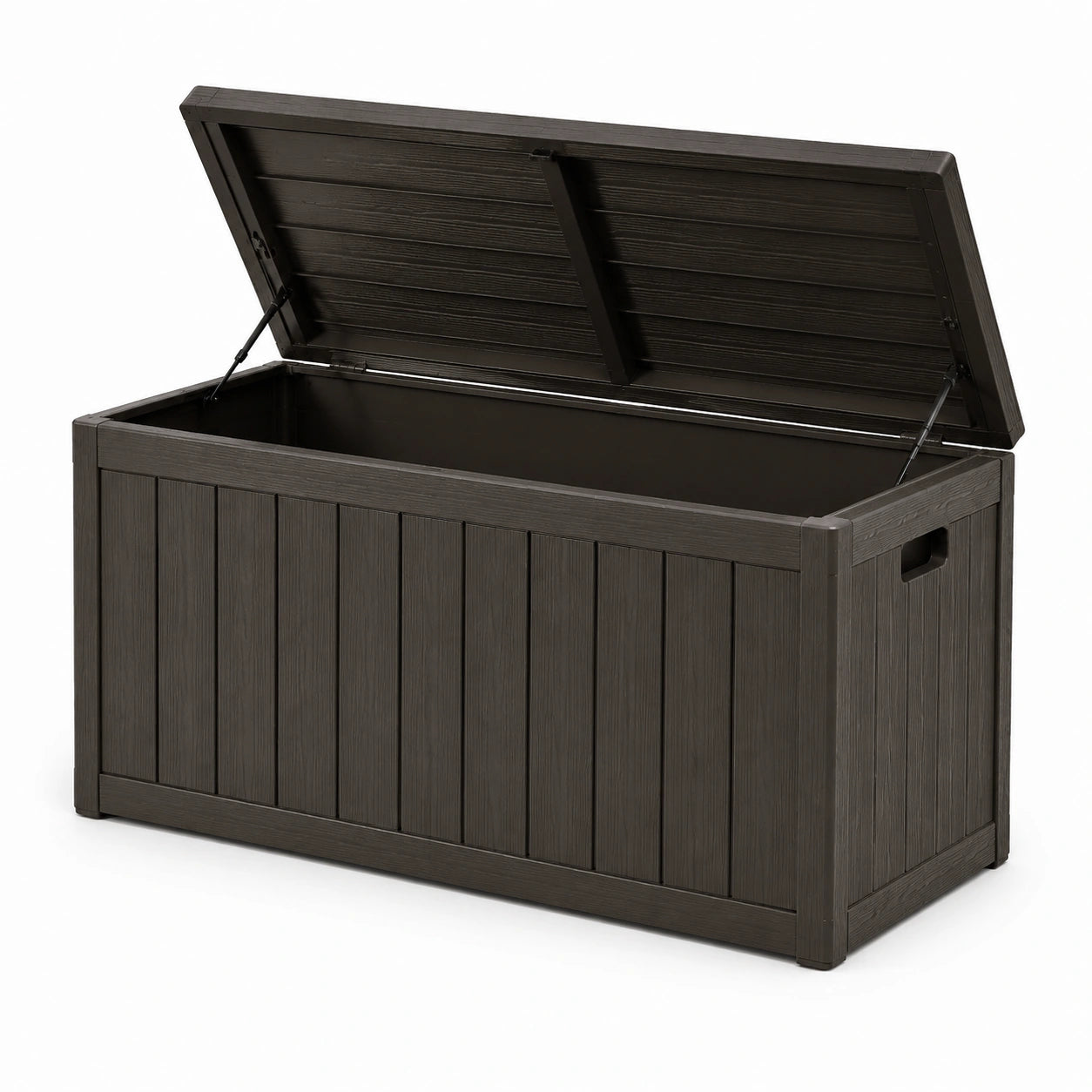 Coffre de rangement en plastique effet bois 117x45x57 cm