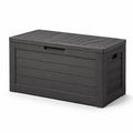 Coffre de rangement extérieur en plastique résistant 120x45x60 cm gris anthracite