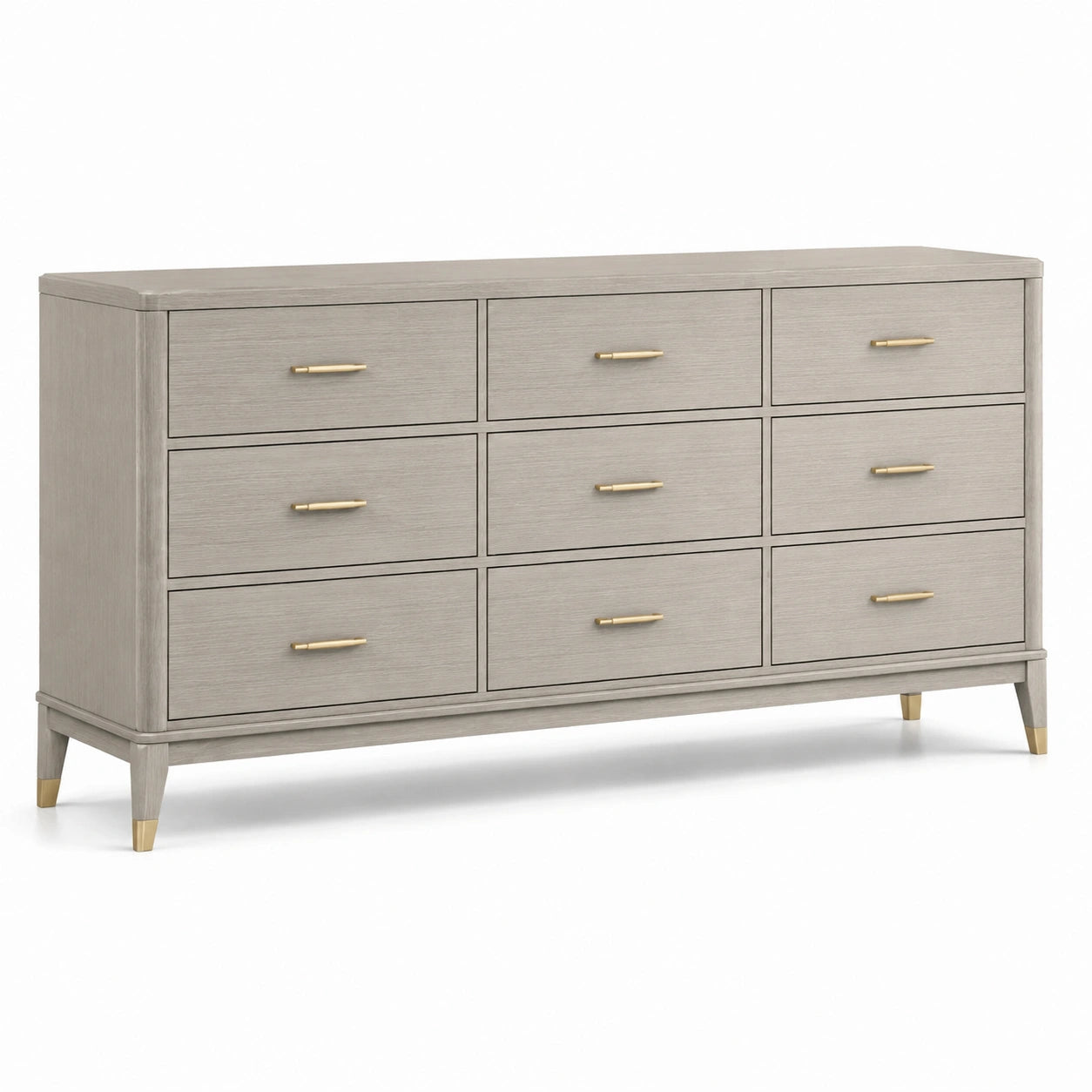 Commode en bois avec 9 tiroirs gris